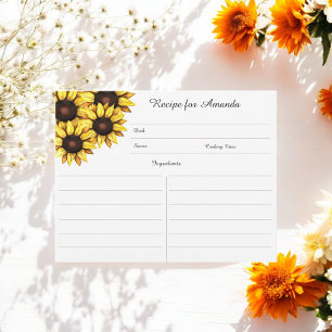 Sunflower Floral Watercolor Bridal Shower Enclosure Card