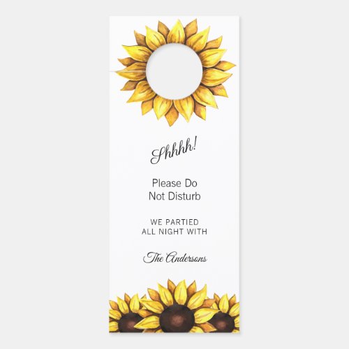 Sunflower Floral Wedding Fall Yellow White  Door Hanger