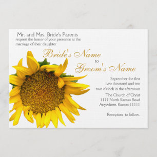 Sunflower Floral Wedding Invitation