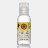 Sunflower Floral White Lace Burlap Baby Shower Hand Sanitizer (Front)