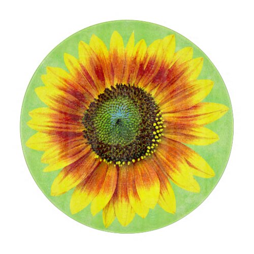 Sunflower Floral Yellow and Green Flower Garden Cutting Board