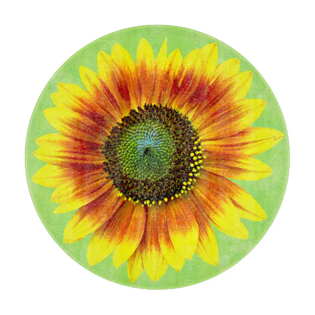 Discover Sunflower Floral Yellow and Green Flower Garden Cutting Board