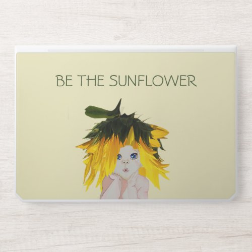 Sunflower Floral Yellow Cute Custom Name HP Laptop Skin