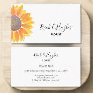 Sunflower Florist Business Card