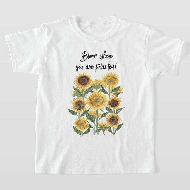 Sunflower Flower Floral Personalized Quote T-Shirt (Laydown)