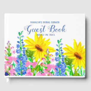 Sunflower Flower Garden Bridal Shower Guest Book