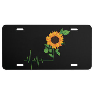 Sunflower Flower Gift License Plate