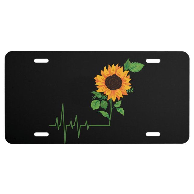 Sunflower Flower Gift License Plate (Front)