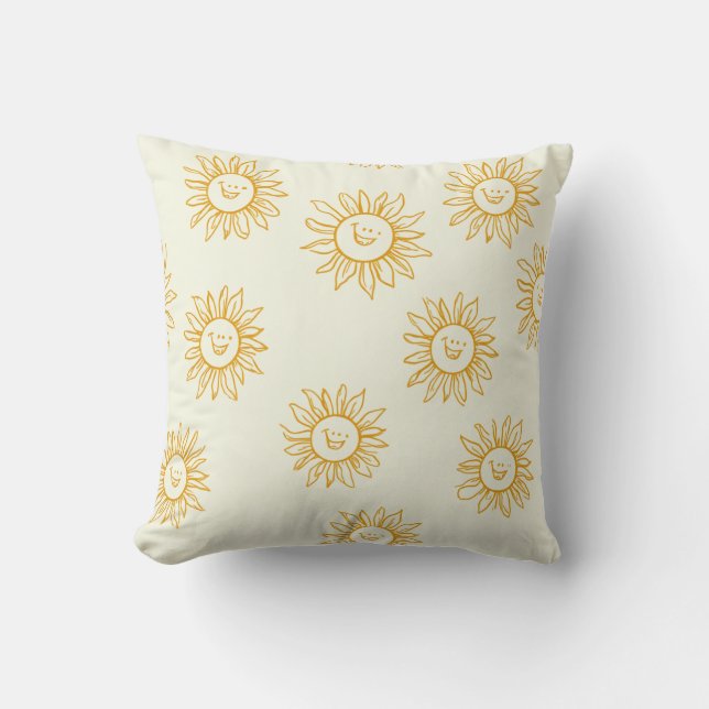 sunflower flower painting cushion pillow (Front)