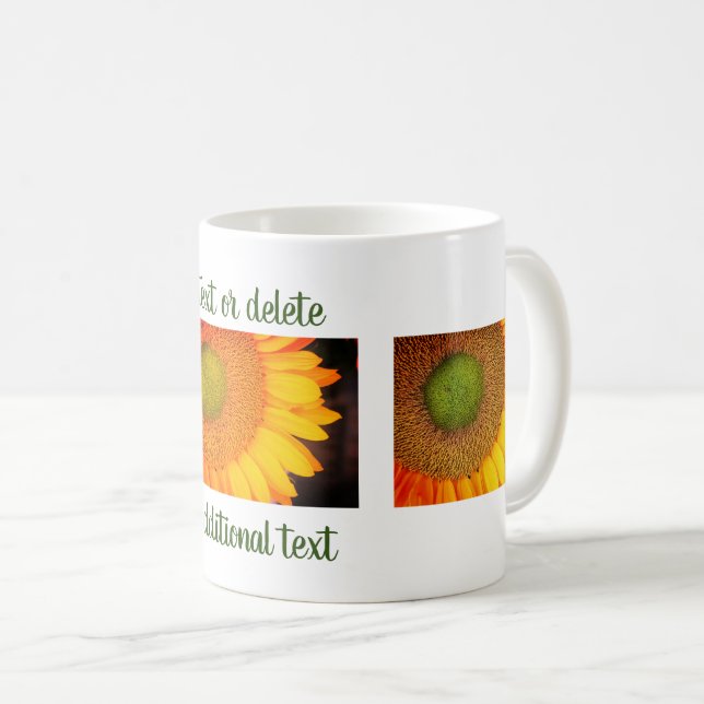 Sunflower Flower Photography Personalized Coffee Mug (Front Right)