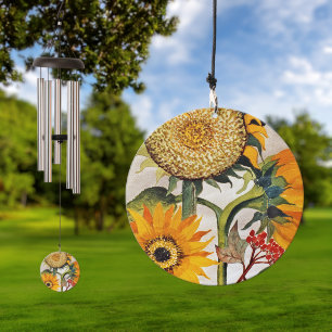 Sunflower Flower Watercolor Wind Chime