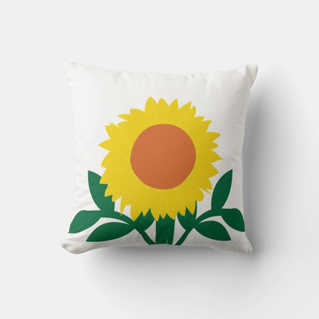 Sunflower Flower Yellow Flower Throw Pillow (Front)