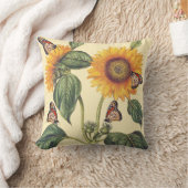 Sunflower Flowers Floral Butterfly Pillow (Blanket)