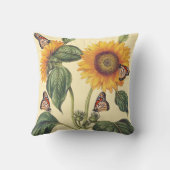 Sunflower Flowers Floral Butterfly Pillow (Back)