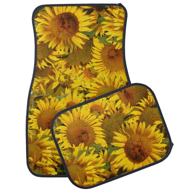 Sunflower Flowers Floral Floor Mats (Set)