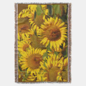 Sunflower Flowers Floral Garden Throw Blanket (Front Vertical)