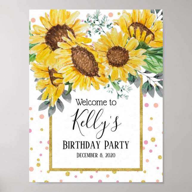sunflower, flowers, floral, welcome sign (Front)