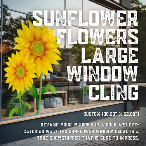 Sunflower Flowers Large Window Cling