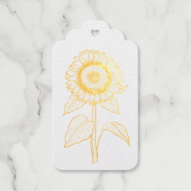 Sunflower Foil Gift Tags (Front)