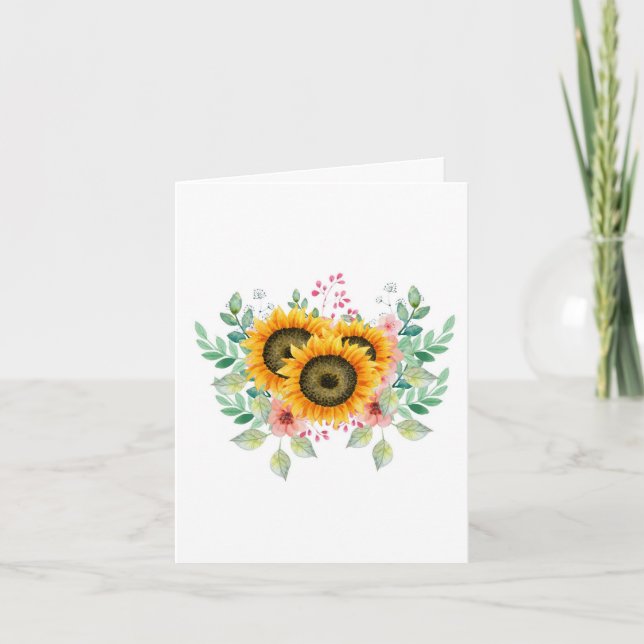 Sunflower Folded Note Card (Front)