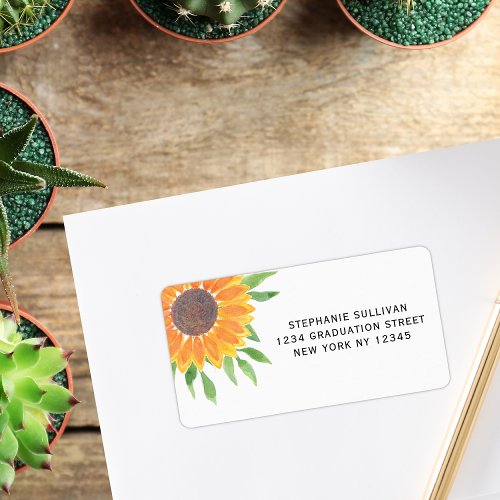 Sunflower Foliage Return Address Label