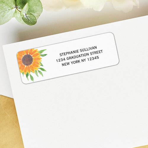 Sunflower Foliage Return Address Label