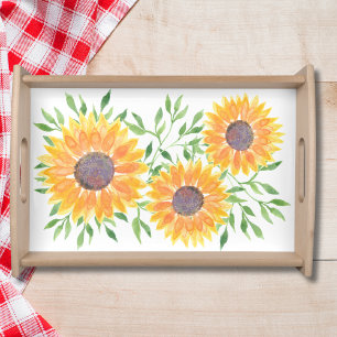Sunflower Foliage  Serving Tray