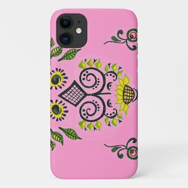 Sunflower Folk Pattern by Alexandra Cook Case-Mate iPhone Case (Back)