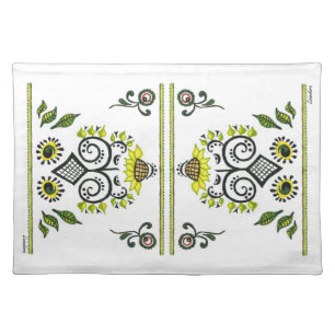 Sunflower Folk Pattern by Alexandra Cook Placemat