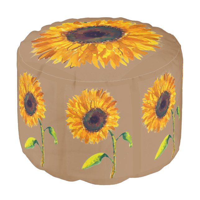 Sunflower Foot Rest Pouf (Angled Front)