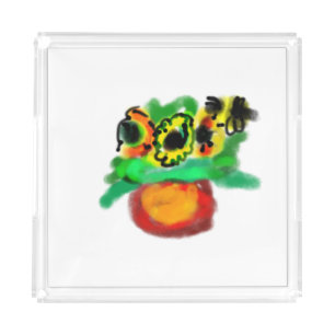 Sunflower for mother's day  acrylic tray