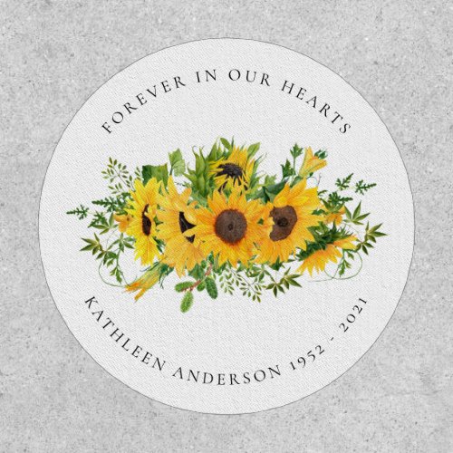 Sunflower Forever in Our Hearts Remembrance Patch