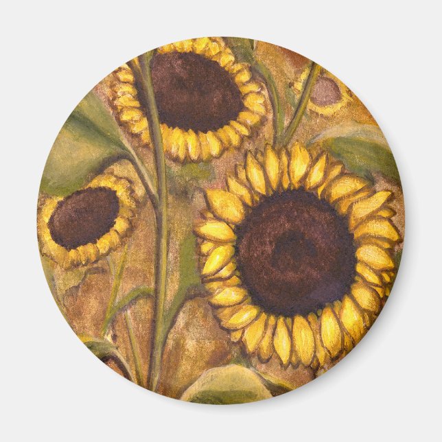 Sunflower Fridge Magnet Cheerful Yellow Gifts (Front)