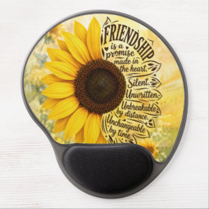 Sunflower Friendship Quote Gel Mouse Pad