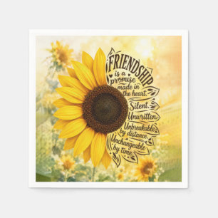 Sunflower Friendship Quote Napkins