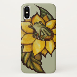 Sunflower Frog Floral Froggy Flower iPhone X Case