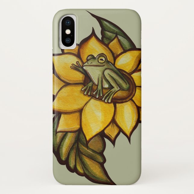 Sunflower Frog Floral Froggy Flower                Case-Mate iPhone Case (Back)