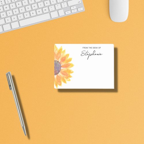 Sunflower From The Desk Of Personalized Post_it Notes