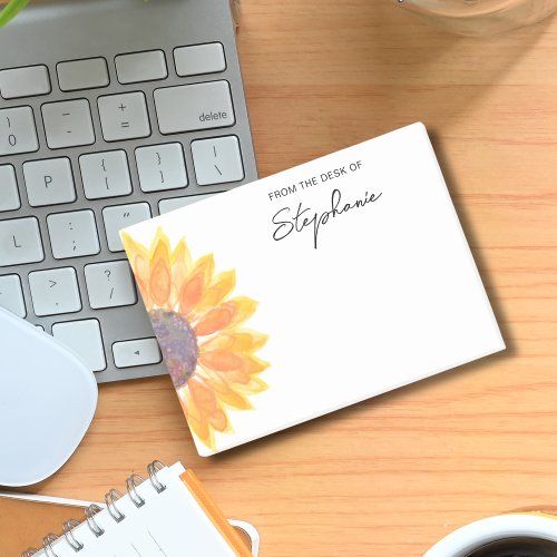 Sunflower From The Desk Of Personalized Post_it Notes