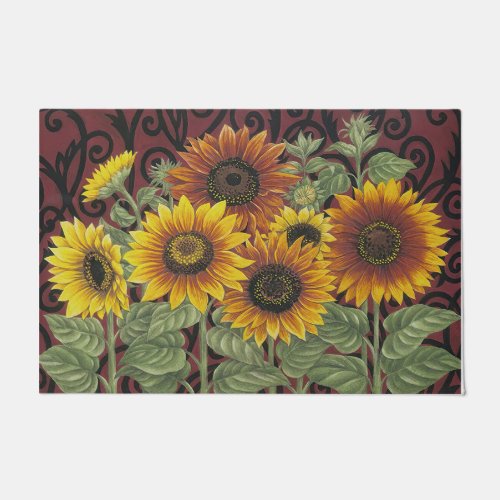 Sunflower front entry mat Summer  Doormat