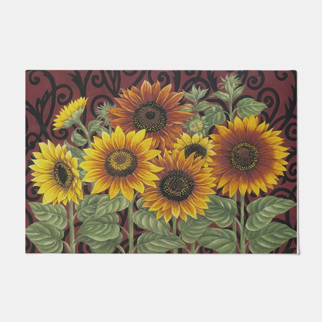 Sunflower front entry mat, Summer  Doormat (Front)
