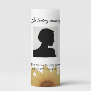 Sunflower funeral memorial pillar candle