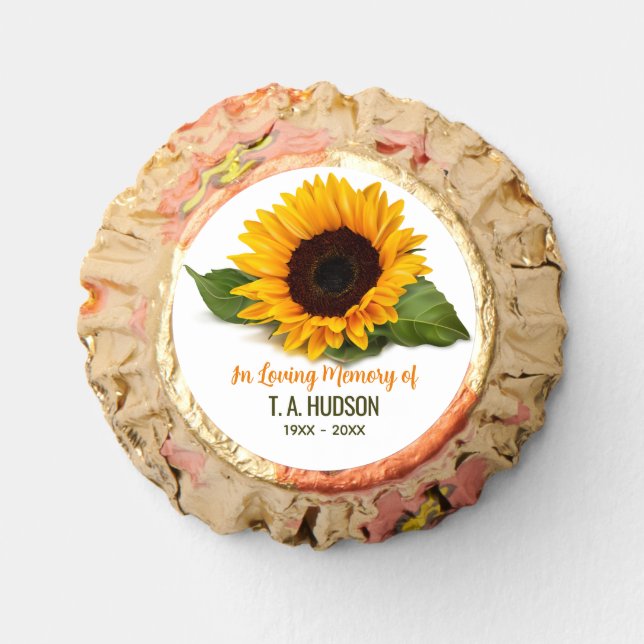 Sunflower Funeral Memorial Reese's Peanut Butter Cups (Front)