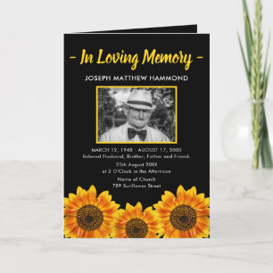 Sunflower Funeral Program Order of Service