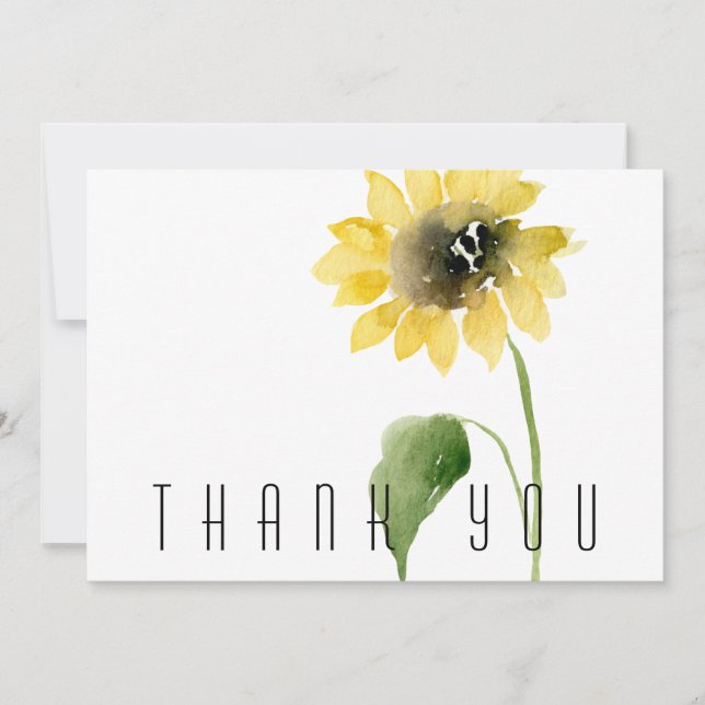 Sunflower Funeral Thank You Card (Front)
