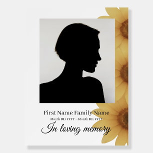 Sunflower funeral welcome sign foam bord
