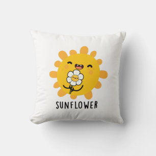 Sunflower Funny Sun And Flower Pun Throw Pillow