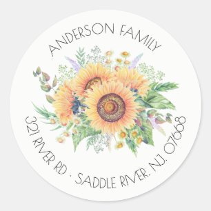 Sunflower Garden Address Label Sticker