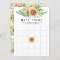 Sunflower Garden Bingo Baby Shower Game  Invitation