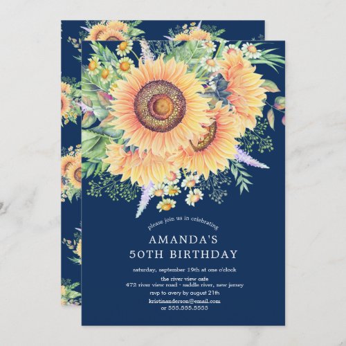Sunflower Garden Birthday Party Invitation